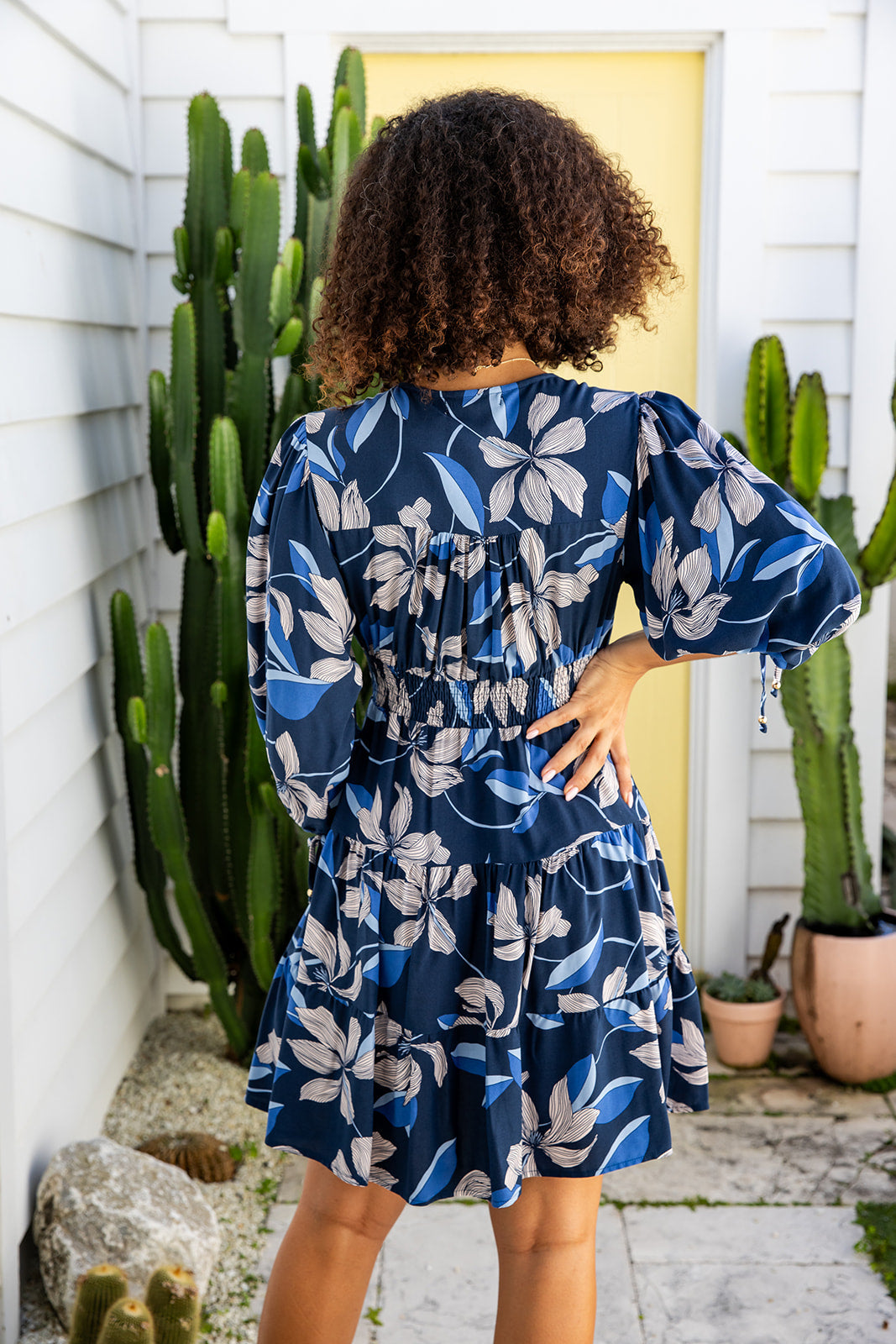 Cassia Dress - Prussian Blue Floral