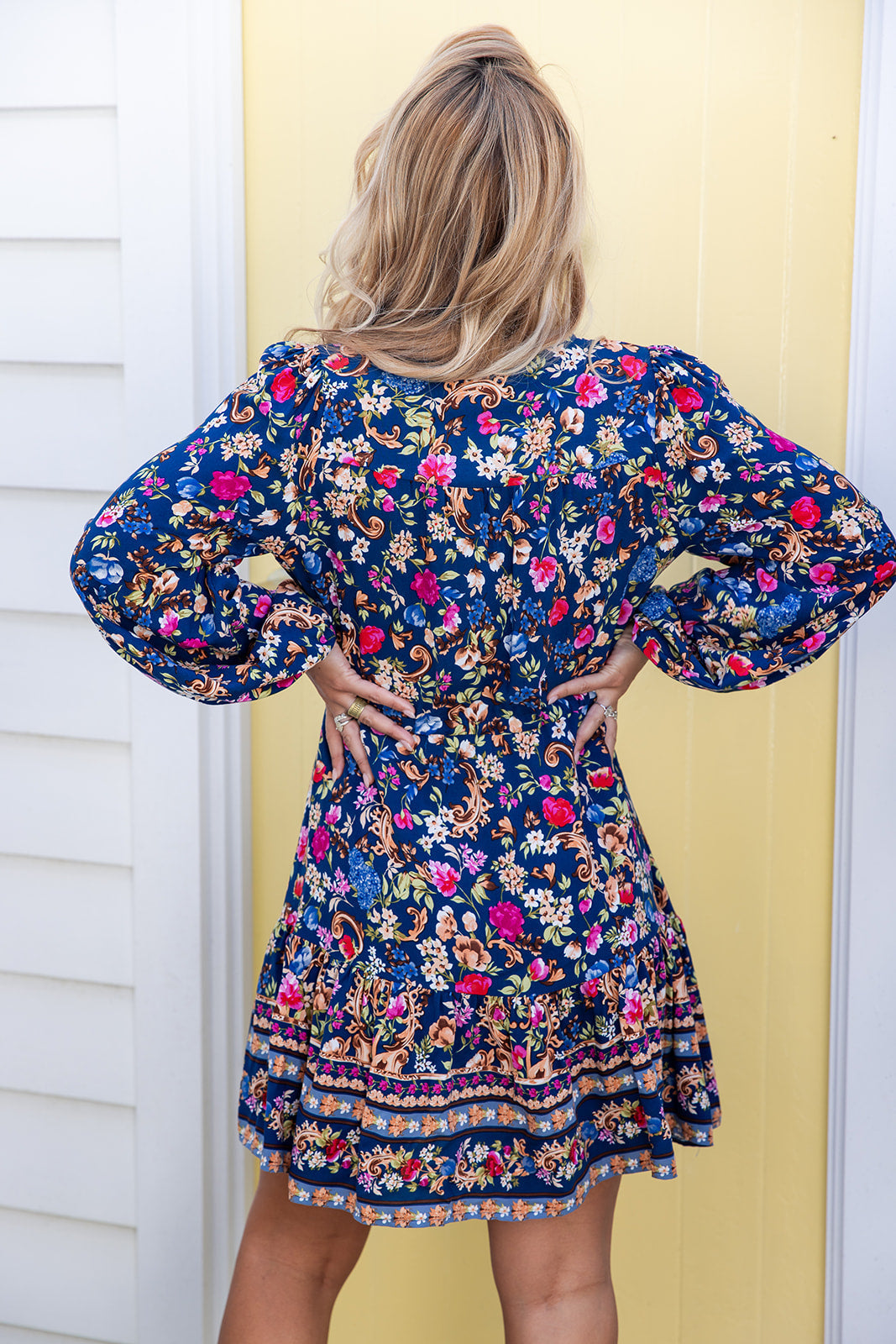 Lola Dress - Navy Bloom