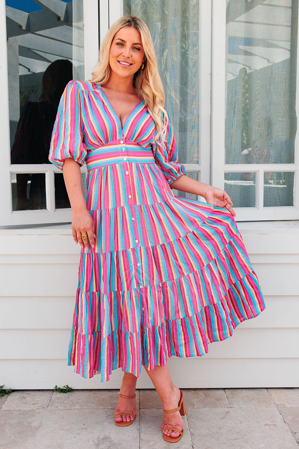 Freya Dress - Candy Stripe