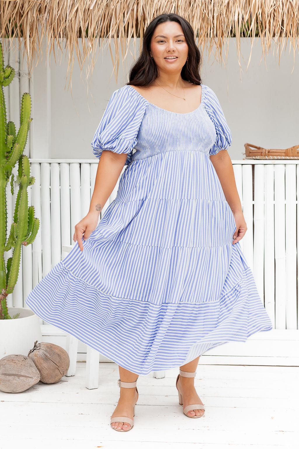 Ingrid Dress - Striped Blue