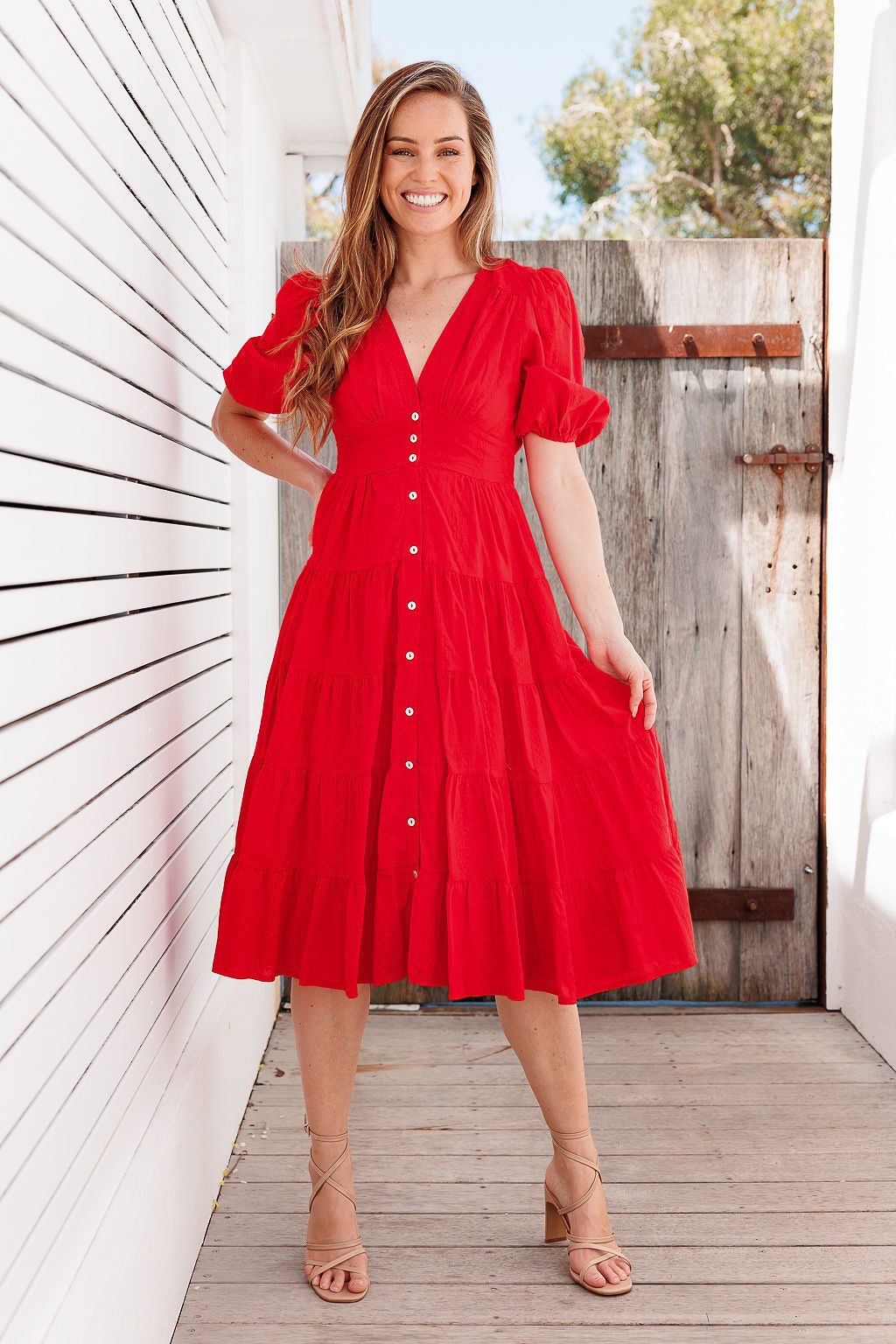 Freya Dress - Crimson Red