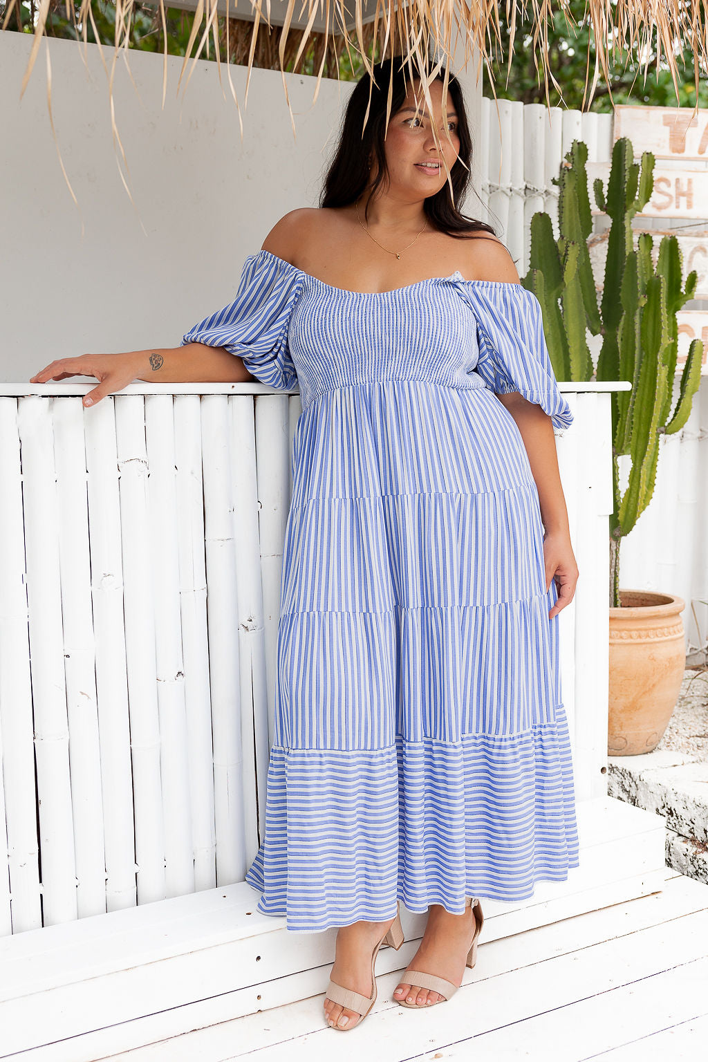 Ingrid Dress - Striped Blue