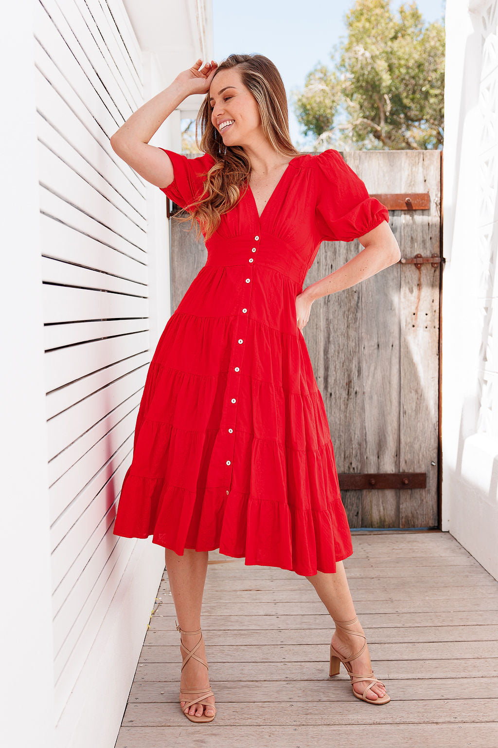 Freya Dress - Crimson Red