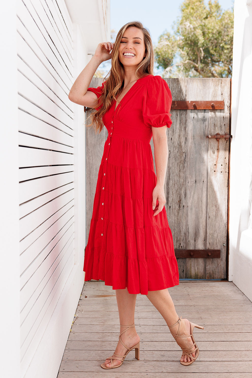 Freya Dress - Crimson Red