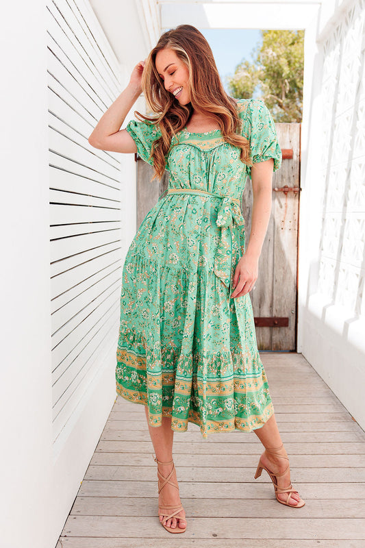 Rhylee Dress - Woodland Green