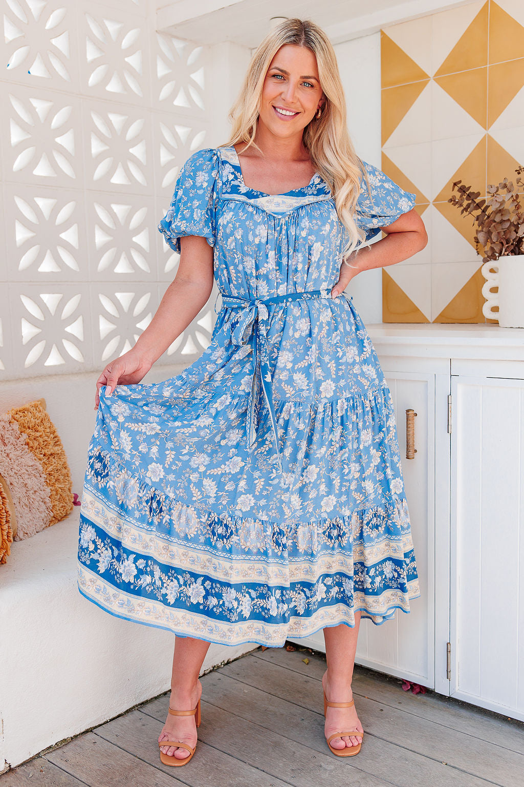 Rhylee Dress - Carolina Blue