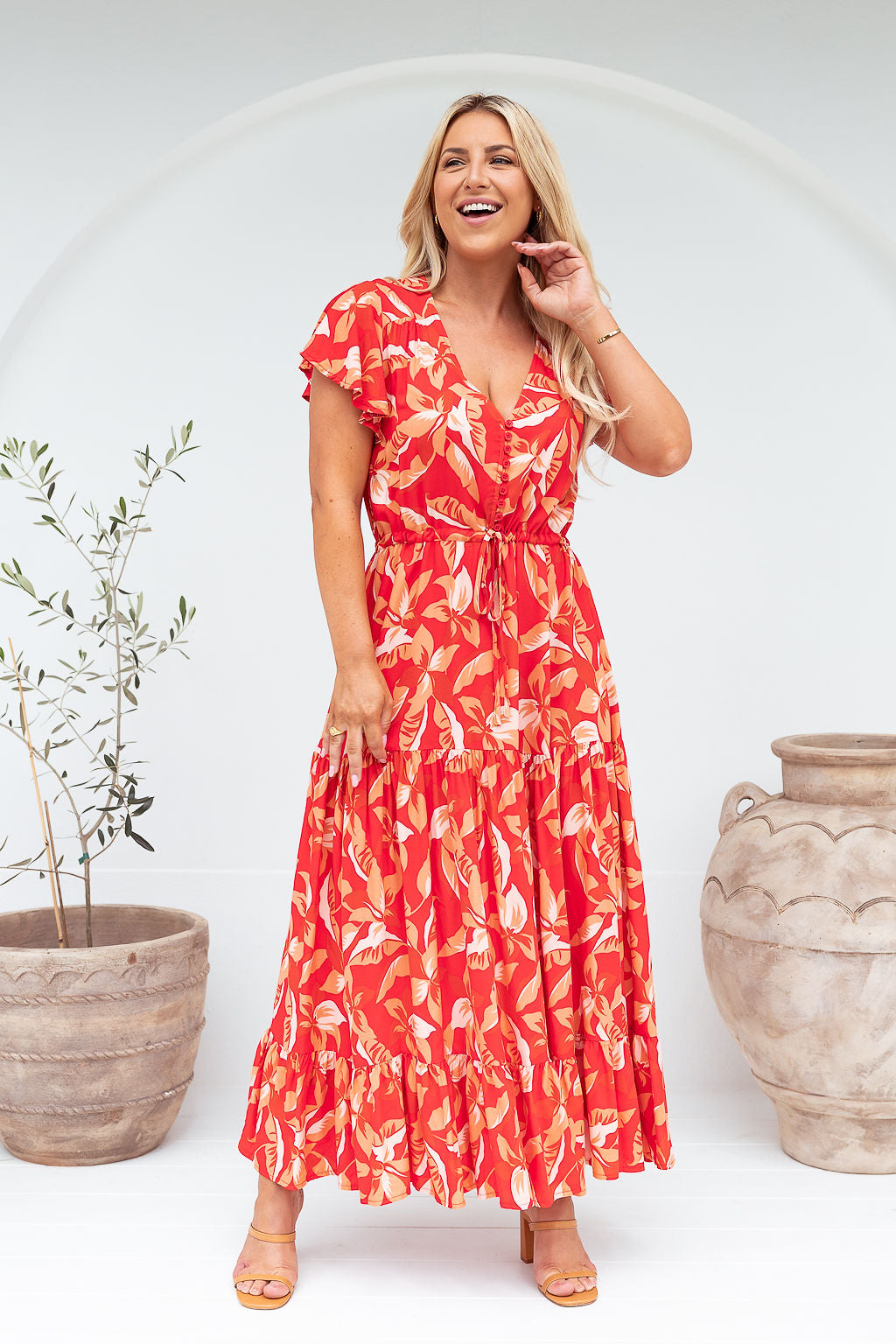 Cora Maxi Dress - Red Fiesta