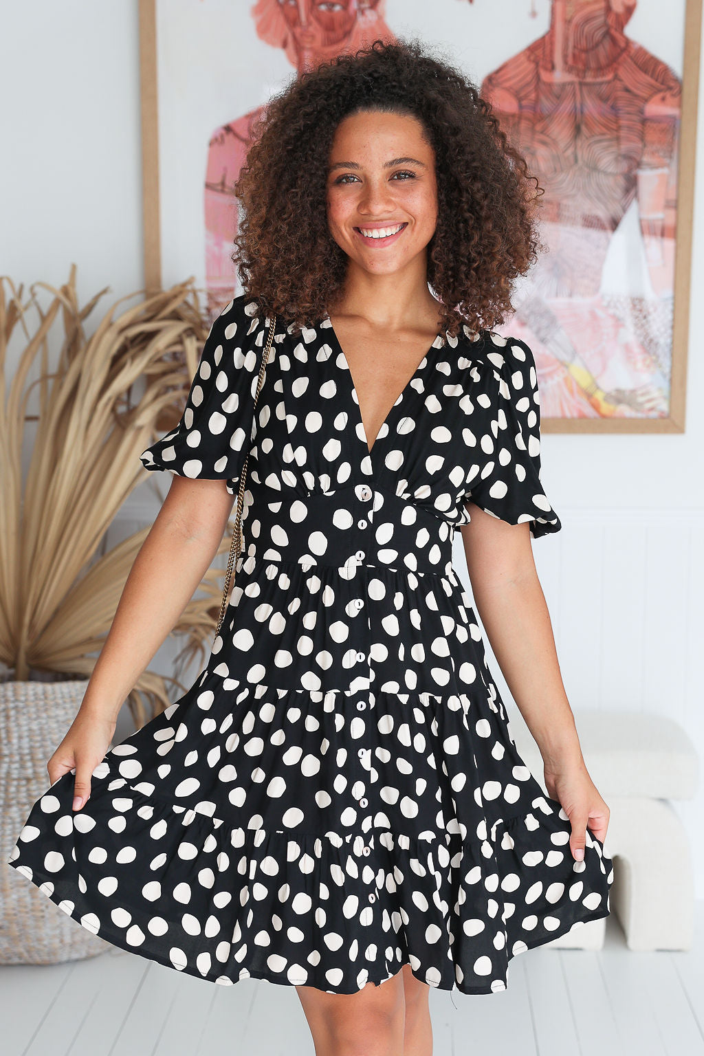 Lacy Dress - Dark Polka Dot