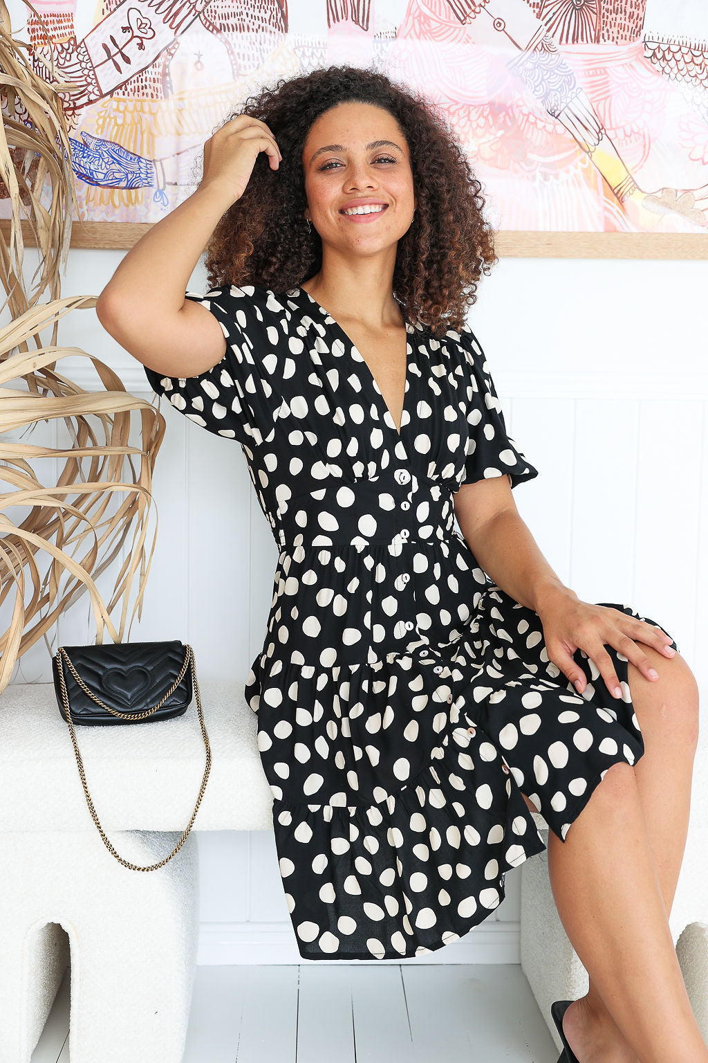 Lacy Dress - Dark Polka Dot