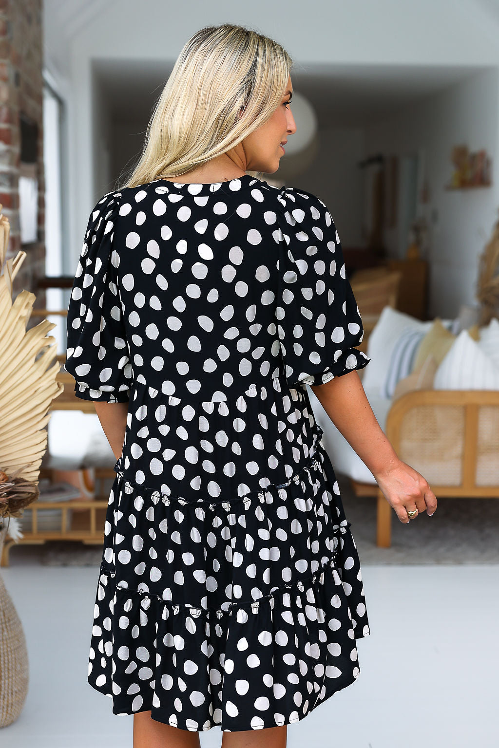 Lyra Dress - Dark Polka Dot