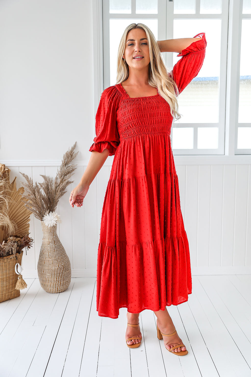 Vesper Dress - Auburn Red