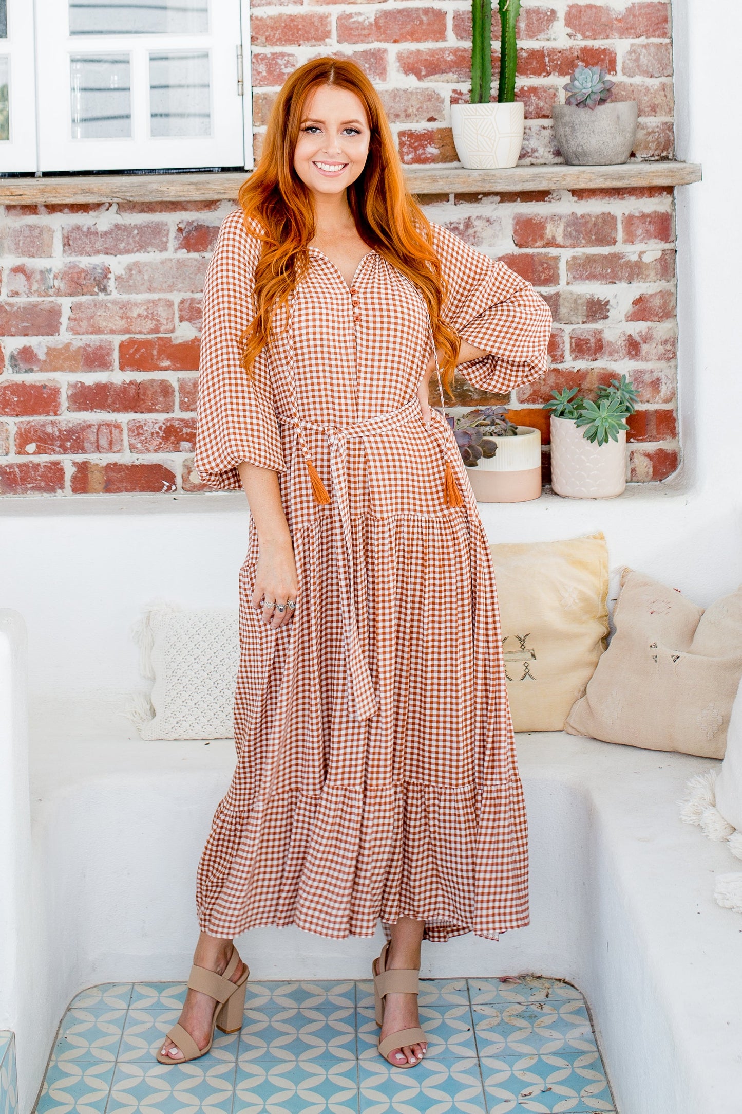 Talulla Dress - Hazelnut Gingham