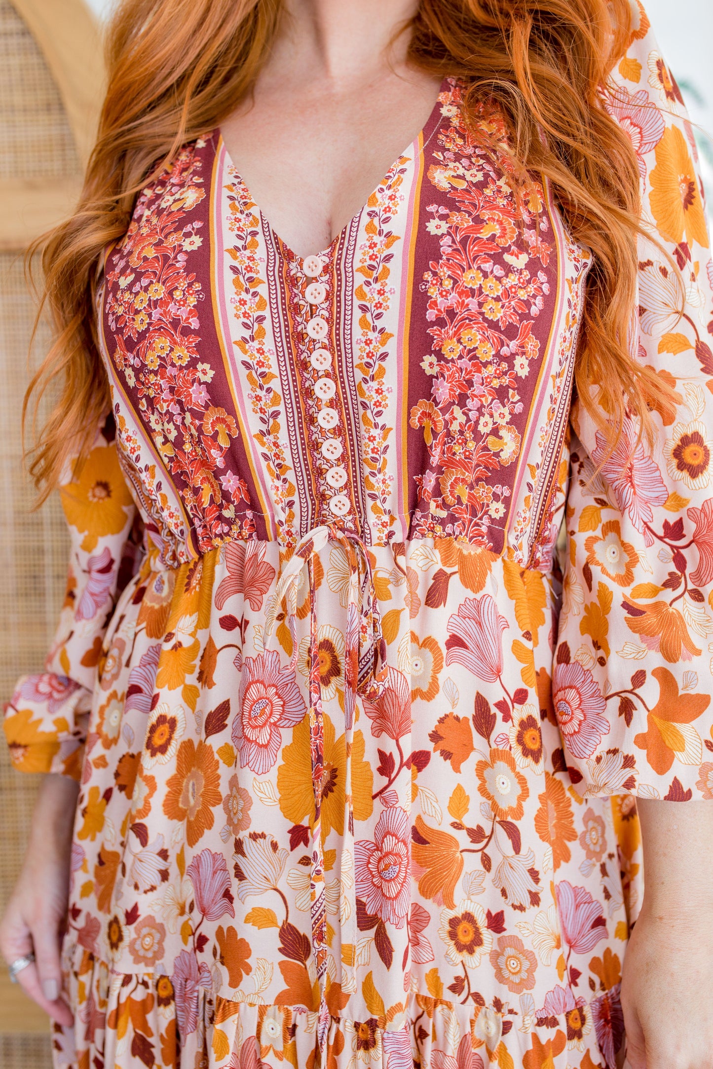 Evie Dress - Orange Hibiscus