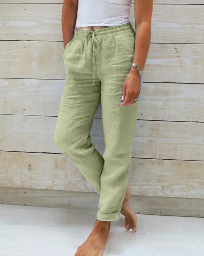 IvyShape | Airy Linen Pants for Summer