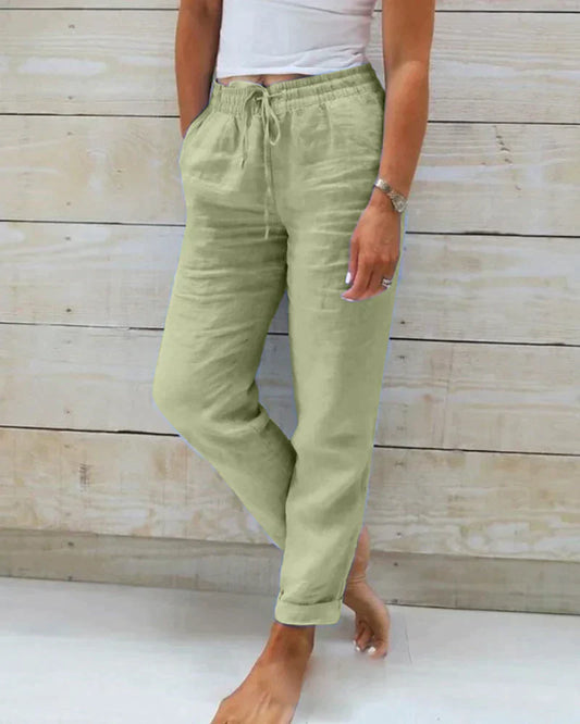 IvyShape | Airy Linen Pants for Summer