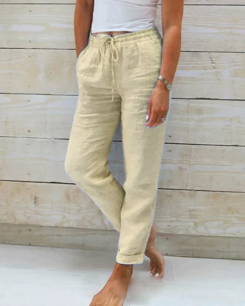 IvyShape | Airy Linen Pants for Summer