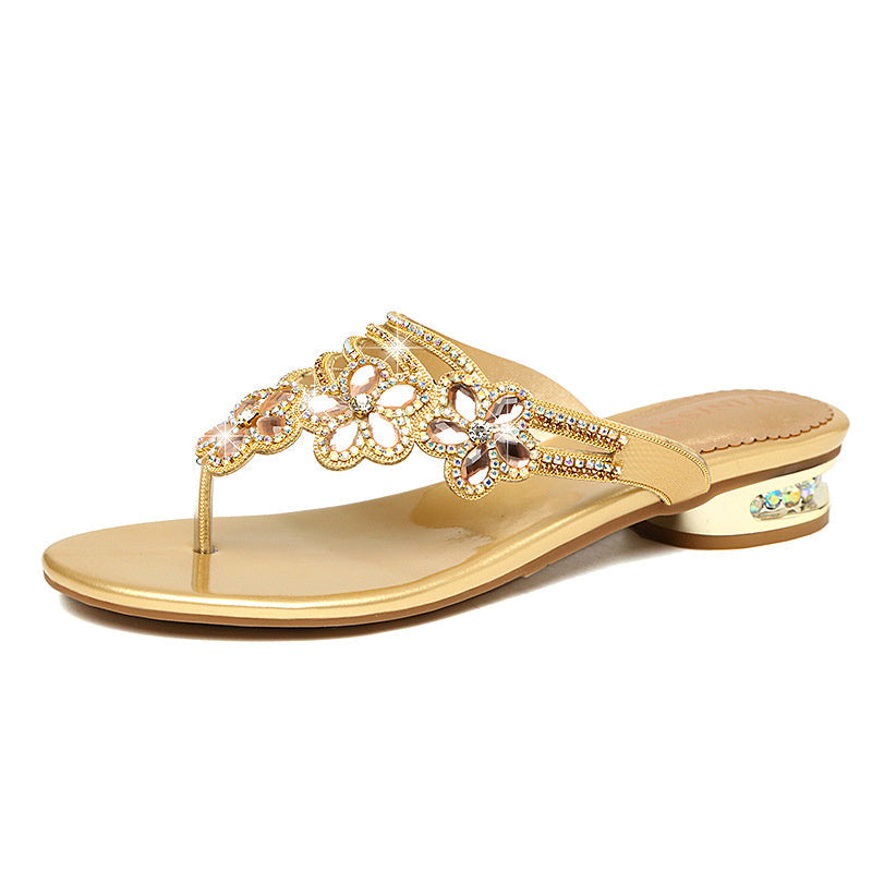 Dazzling Crystal Evening Flip Flops for Women