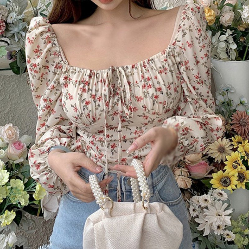 Elegant Floral Print Chiffon Blouse for Women