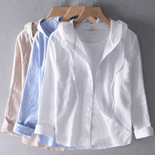 Ivyshape | Cotton Linen Shirt