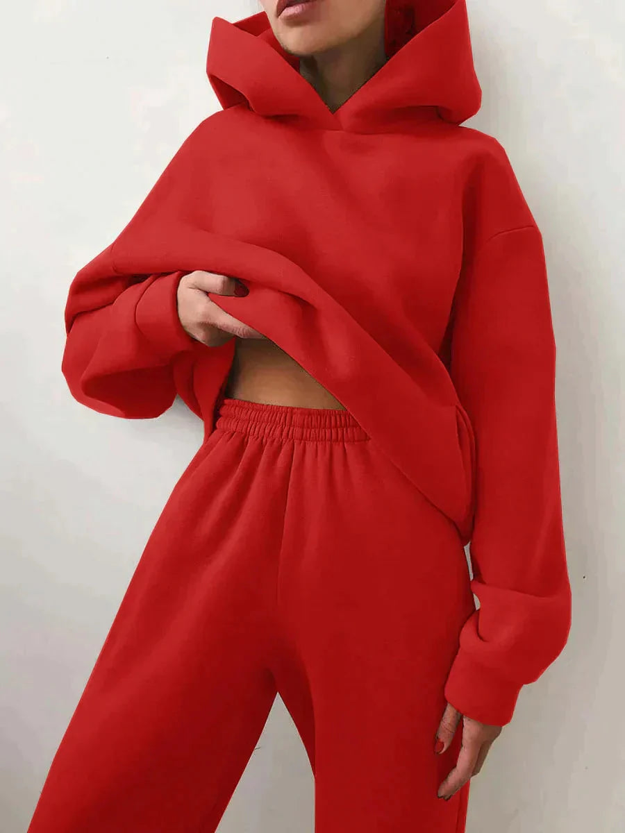 Ivyshape | Women's Pullover Hoodie Sweatpants Jogging Suit