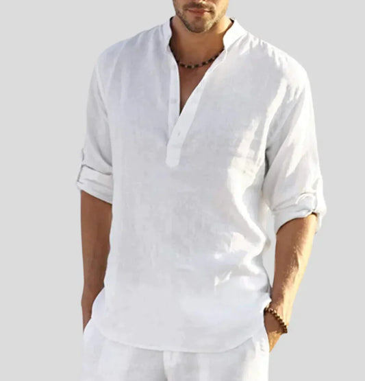 IvyShape | Elegant Linen Shirt for Men