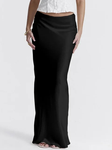 Ivyshape | Elegant Maxi Skirt in Satin