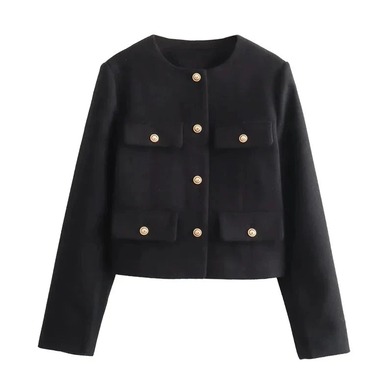 Ivyshape | Jacket Women's Stylish Autumn Blazer Jacket With Pockets