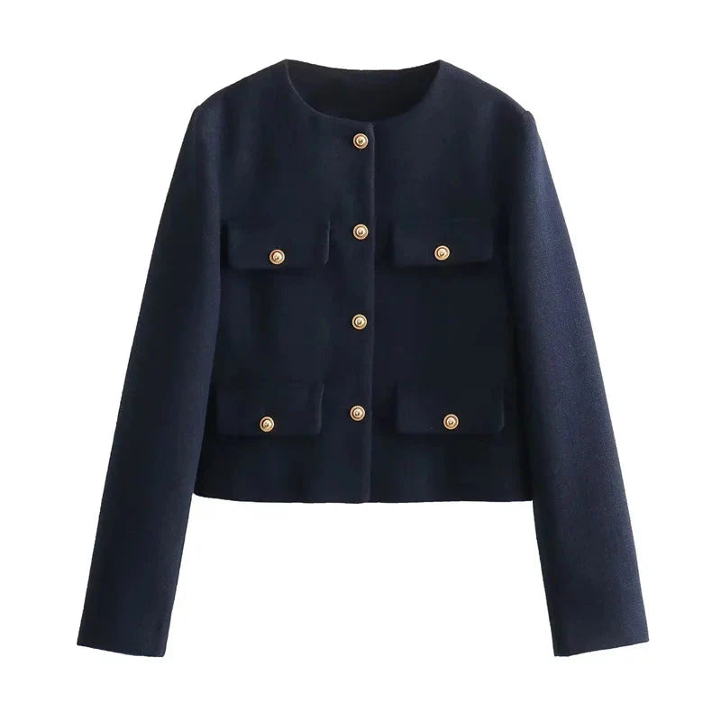 Ivyshape | Jacket Women's Stylish Autumn Blazer Jacket With Pockets