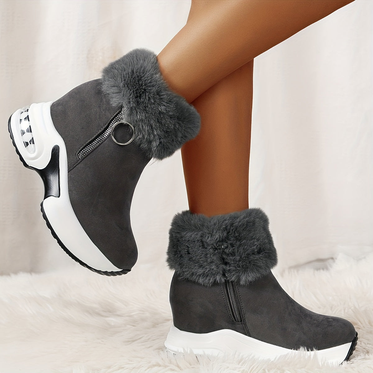 Ivyshape | Warm Comfortable Boots With Side Zipper