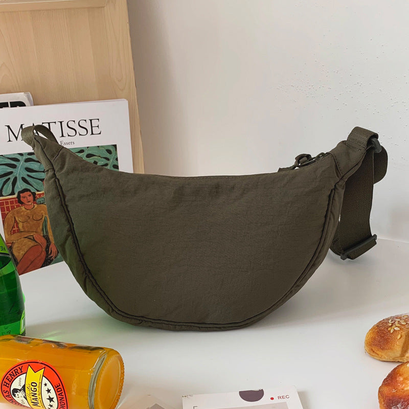 Ivyshape | Women's Shoulder Bag Half Moon with Adjustable Strap