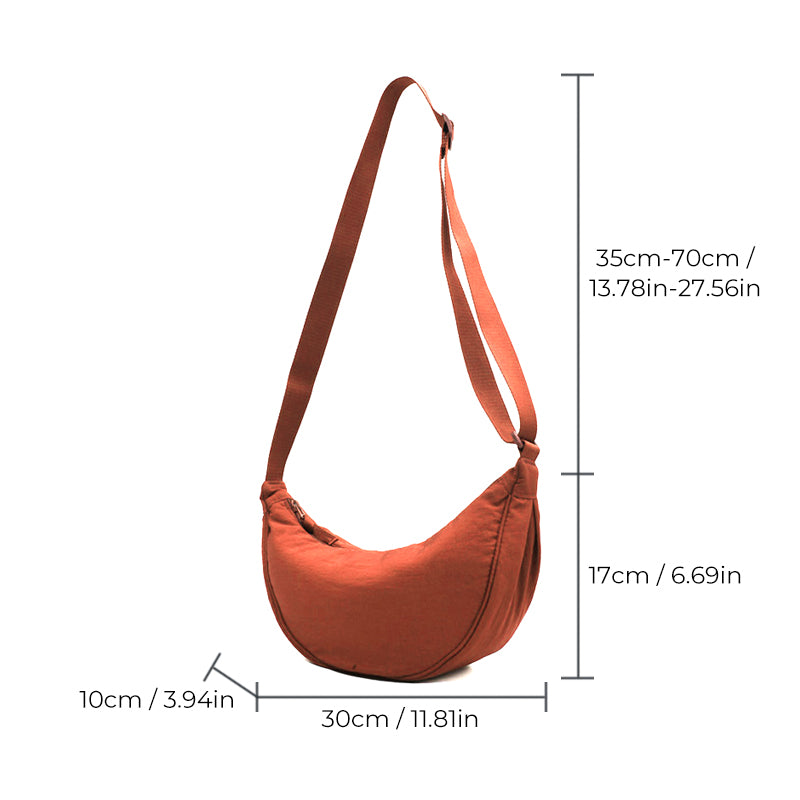 Ivyshape | Women's Shoulder Bag Half Moon with Adjustable Strap
