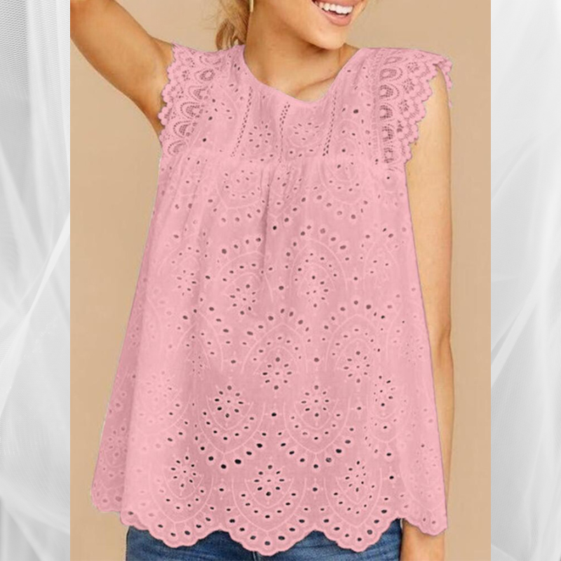 Sleeveless Lace Crochet Blouse