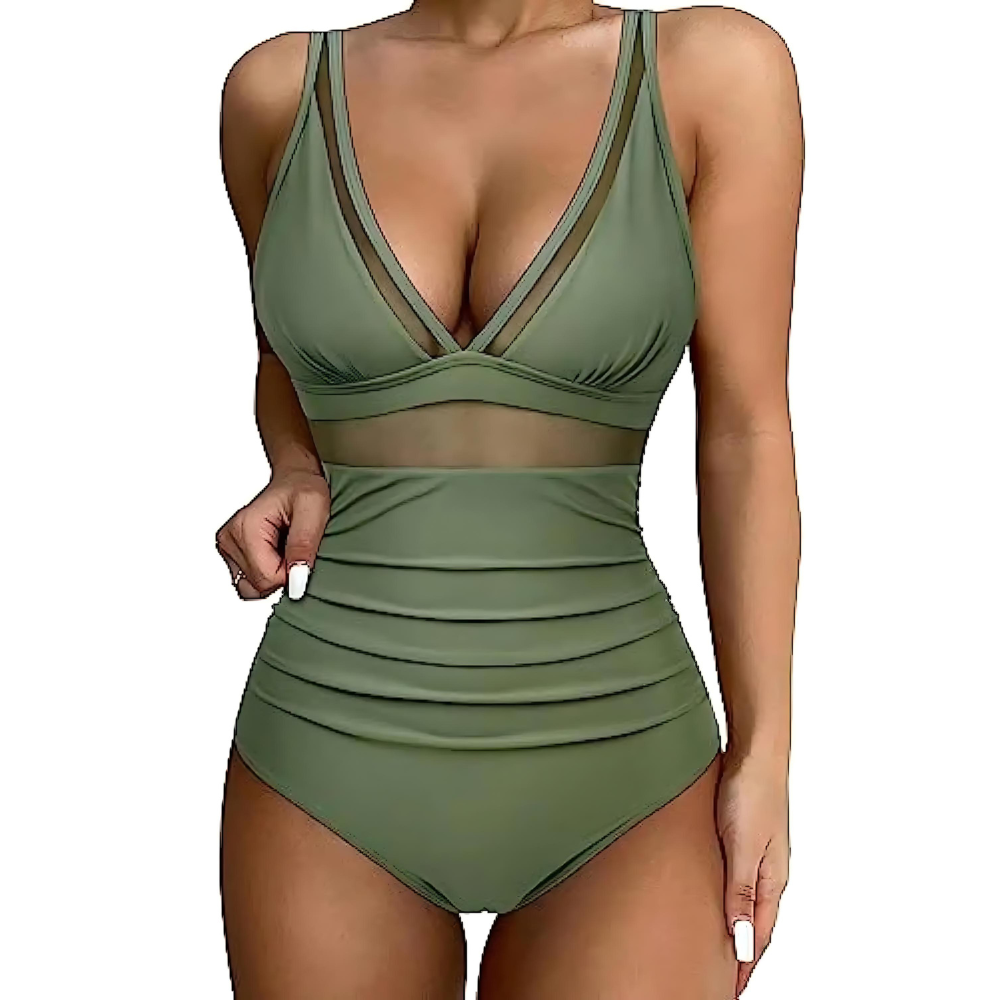 Ivyshape | Women's Slim Fit Two-Piece Swimsuit High-Waist