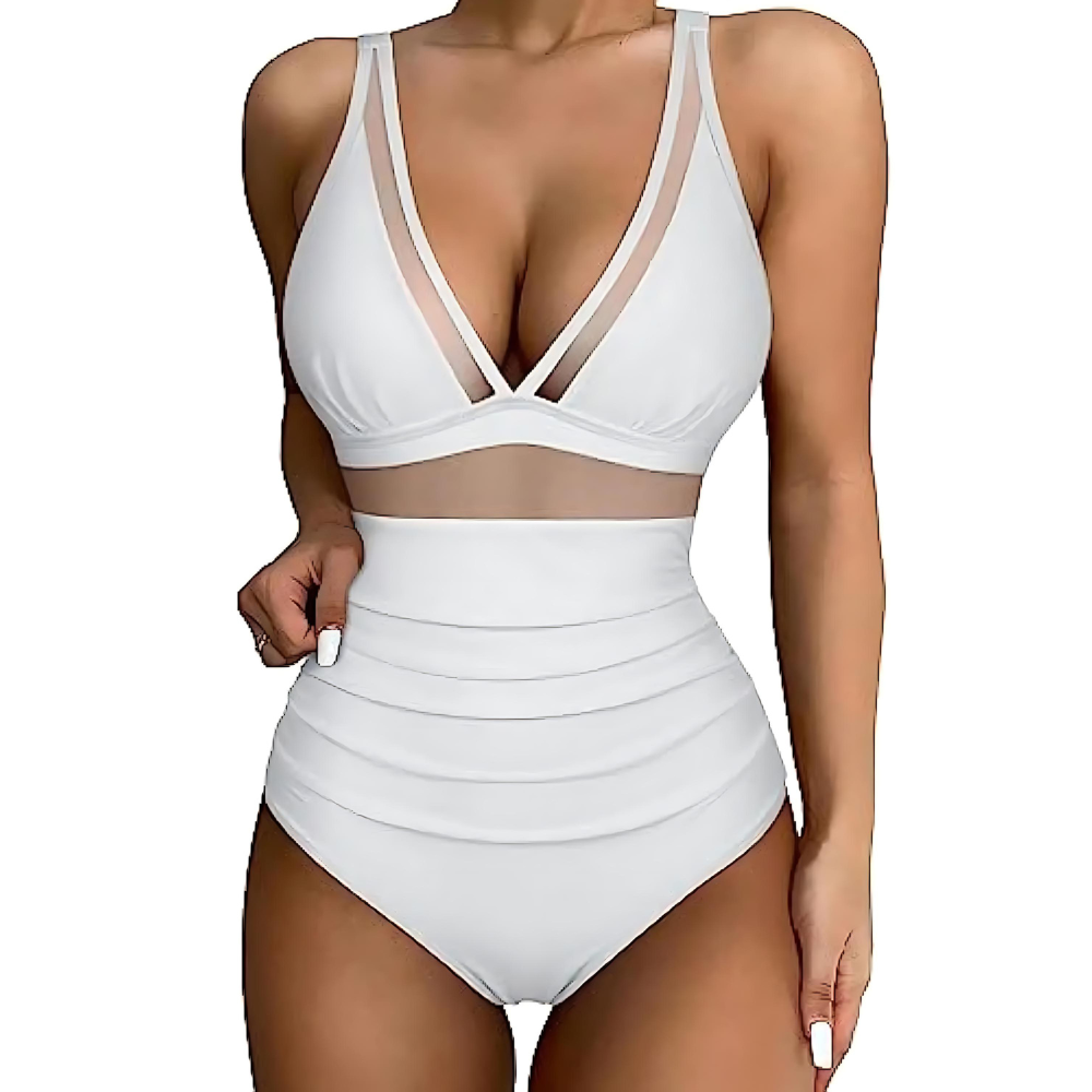 Ivyshape | Women's Slim Fit Two-Piece Swimsuit High-Waist