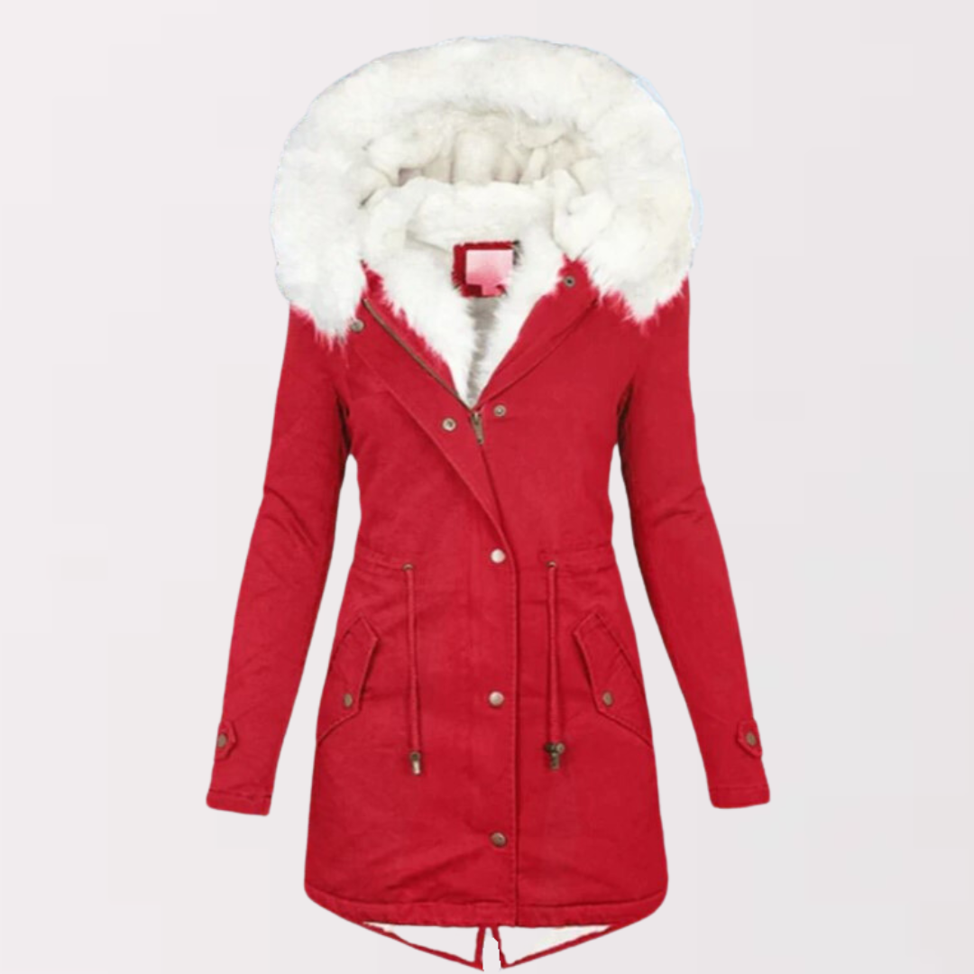 Ivyshape | Parka Coat with Hood and Fur Lining