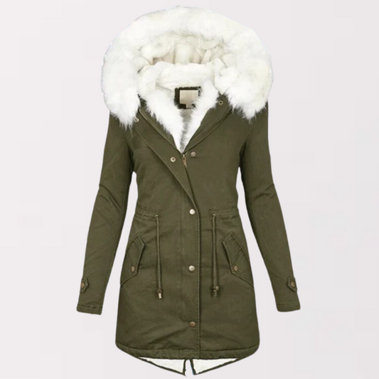 Ivyshape | Parka Coat with Hood and Fur Lining