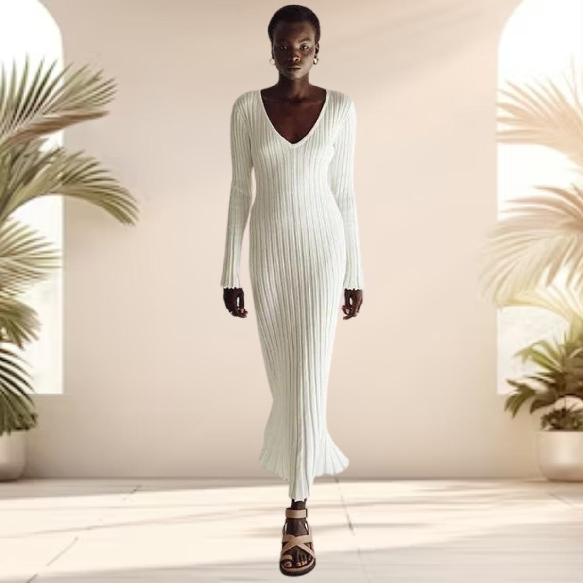 Summer Stylish Knitted Midi Dress | Ideal for Summer