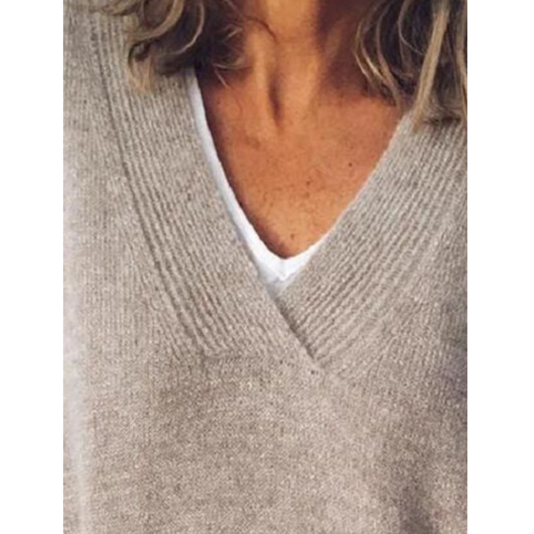 Ivyshape | Thick V-Neck Sweater Knitted