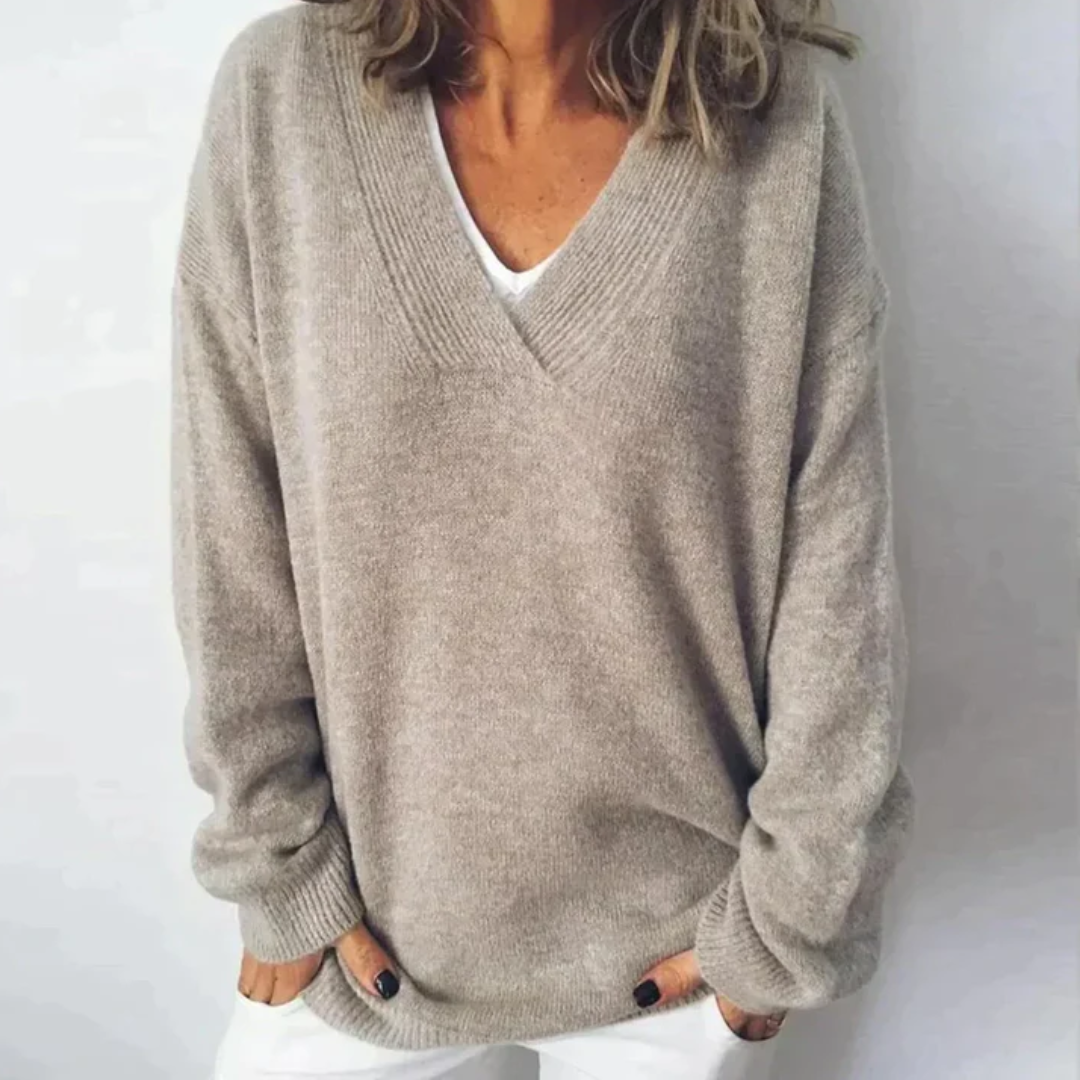 Ivyshape | Thick V-Neck Sweater Knitted