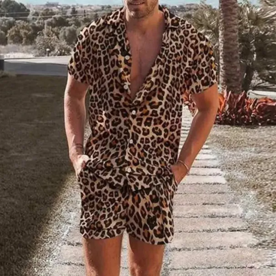 Ivyshape | Piece Leopard Print Suit for Men