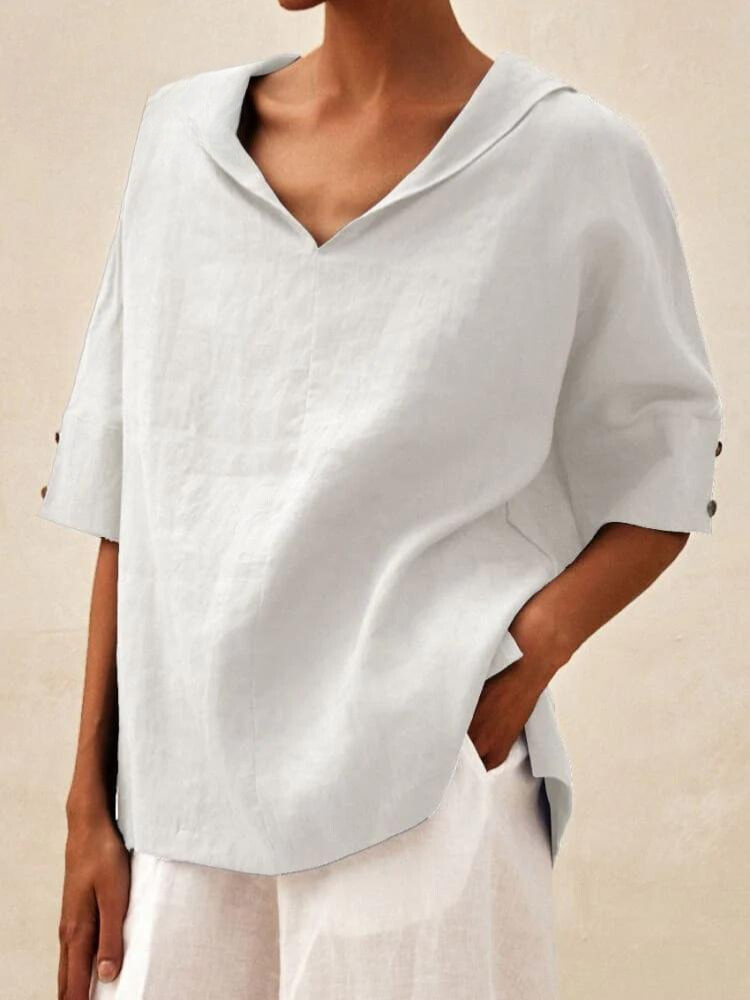 Ivyshape | V-Neck Casual Shirt Blouse for Women