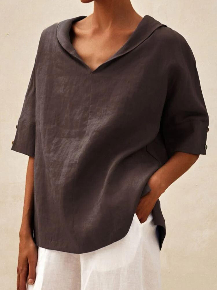 Ivyshape | V-Neck Casual Shirt Blouse for Women