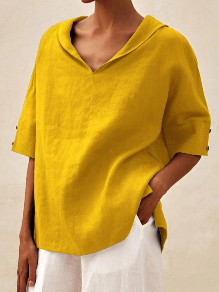 Ivyshape | V-Neck Casual Shirt Blouse for Women