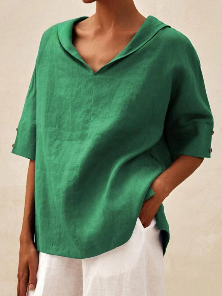 Ivyshape | V-Neck Casual Shirt Blouse for Women