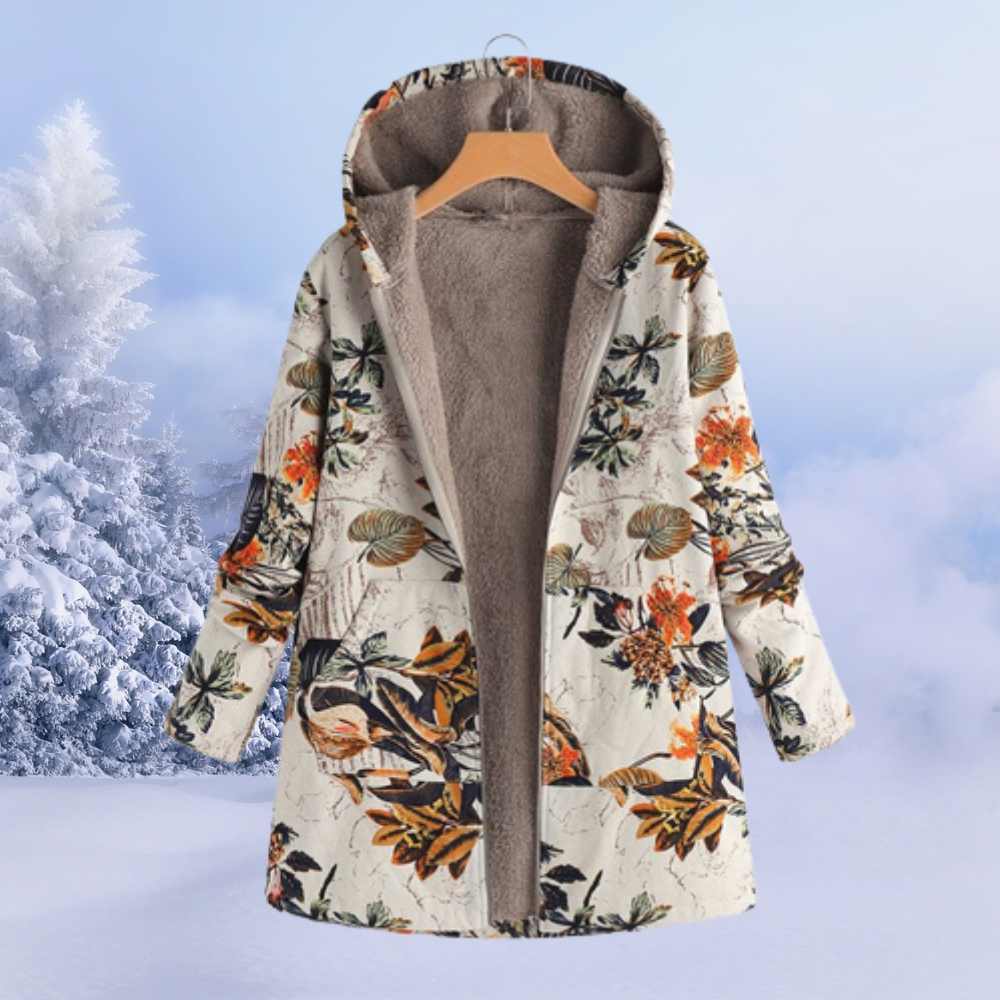 Ivyshape | Printed Jacket Coat With Hood