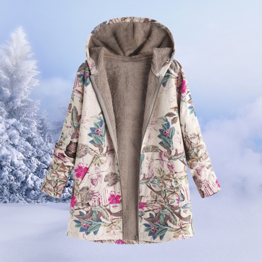 Ivyshape | Printed Jacket Coat With Hood