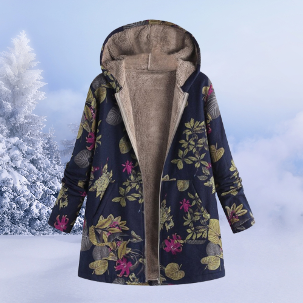 Ivyshape | Printed Jacket Coat With Hood