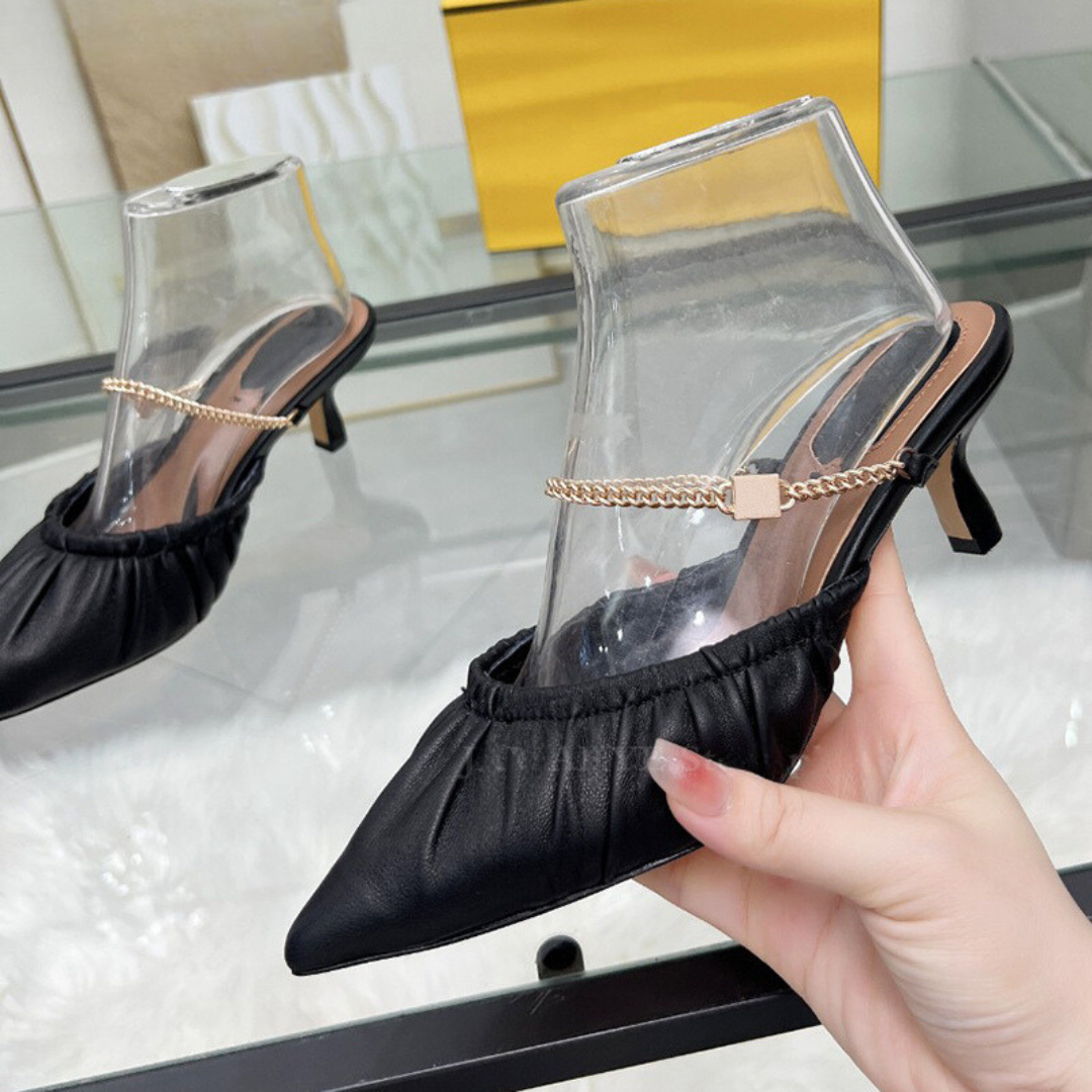 Elegant Pointed Kitten Heel Mules for Women