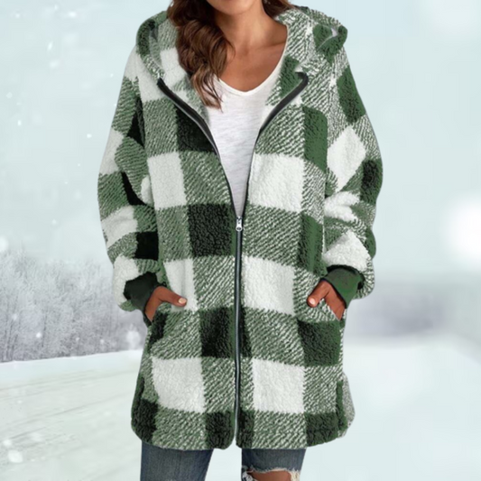 Ivyshape | Warm Plaid Winter Coat