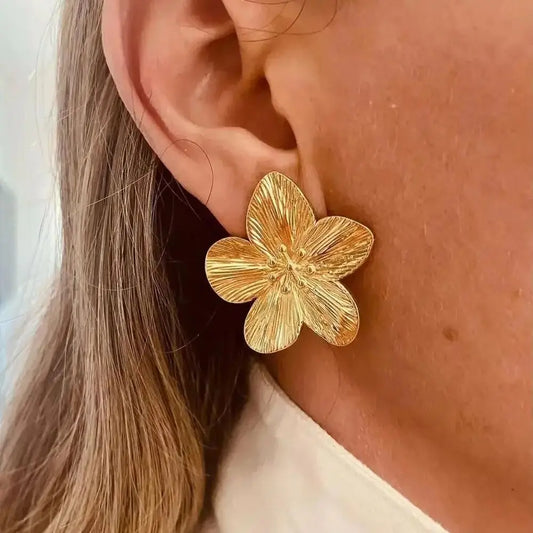 Ivyshape | Elle Hypoallergenic Vintage Flower Studs, 18K Gold Plated